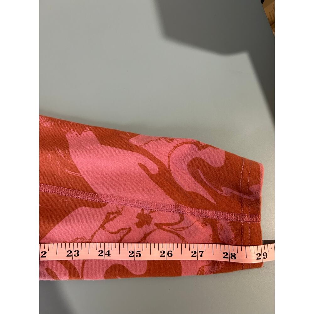 Pact leggings size M red pink floral pattern full length organic cotton - Picture 6 of 6